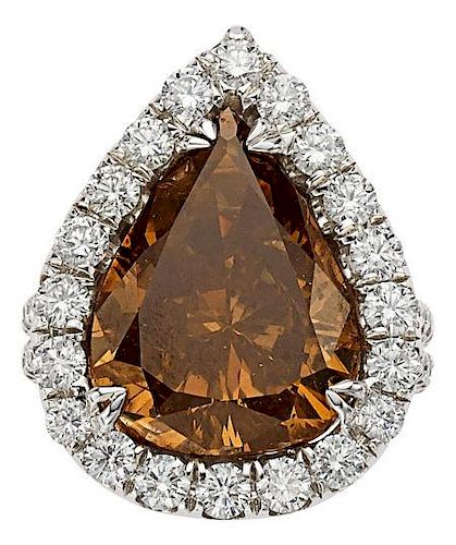 Fancy Dark Yellowish-Brown Diamond, Diamond, White Gold Ring