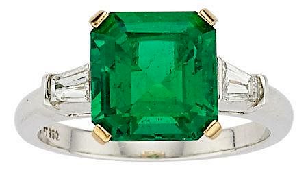 Colombian Emerald, Diamond, Platinum, Gold Ring, Tiffany & Co.