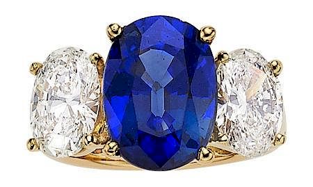 Sapphire, Diamond, Gold Ring