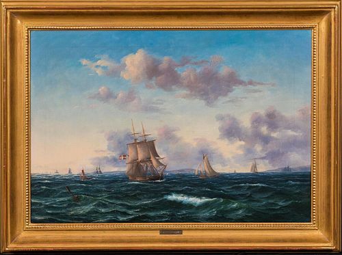 SHIPPING OFF KRONBORG OIL PAINTING