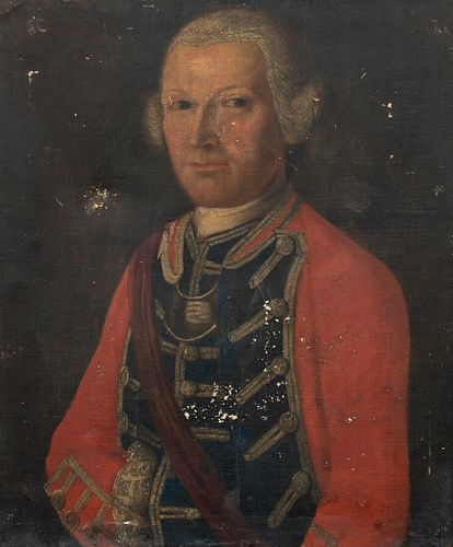 PORTRAIT OF AN OFFICER ARMY OIL PAINTING