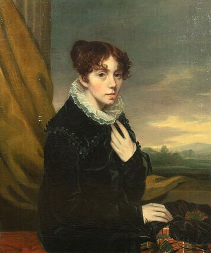 PORTRAIT OF MISS CUNINGHAM OF CAIRNCURRAN OIL PAINTING