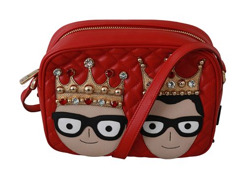 RED CROWN MEN PATCH CROSSBODY BORSE GLAM LEATHER BAG