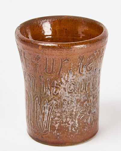 Redware Cup for Wedding Toast