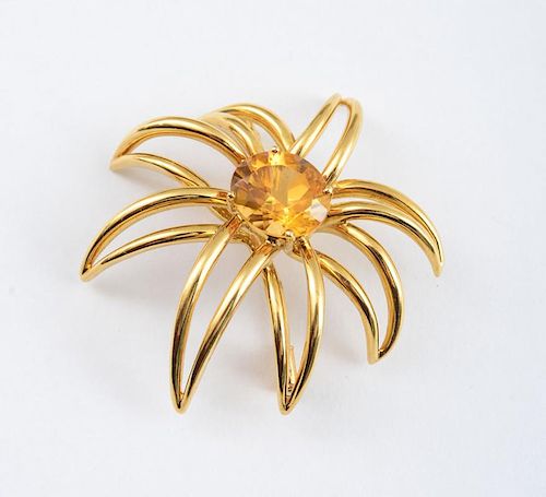 18K GOLD AND CITRINE BROOCH, TIFFANY & CO.