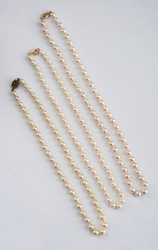 SIX CULTURED PEARL NECKLACES