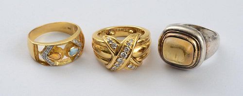 THREE LADY'S GOLD RINGS