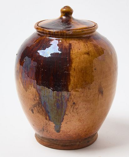 Redware Jar with Lid