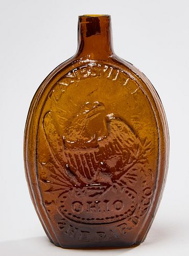 Zanesville Ohio Brown Glass Bottle with Eagle