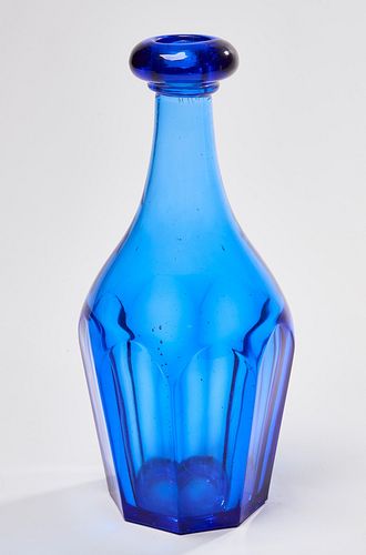 Sapphire Blue Paneled Bar Bottle