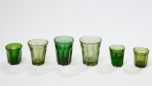 Six Green Shot Glasses