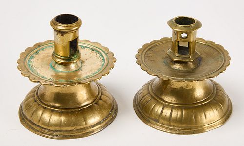 Similar Two Brass Capstan Candle Sticks
