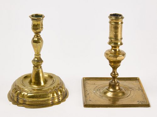 Two Brass Candle Sticks, German and N. Europe