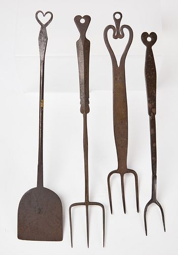 Lot of Four Wrought Iron Tools