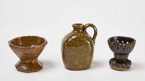 Lot of Three  Small Pottery Items