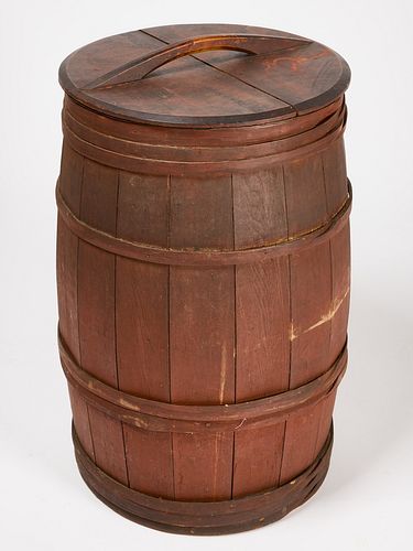 Wood Barrel with Handled Top