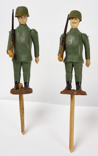 Carved Soldiers with Rifles