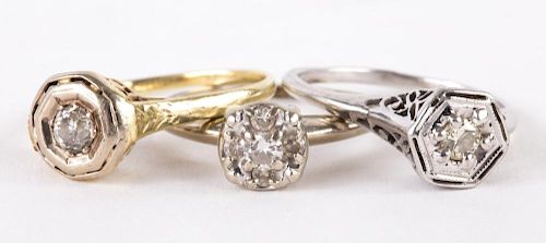 Three Ladies' Diamond Rings