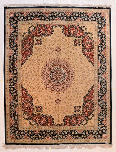 Fine Persian Silk Qum Rug, 6’4” x 8’10”