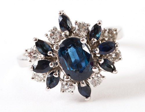 A Sapphire and Diamond Cocktail Ring