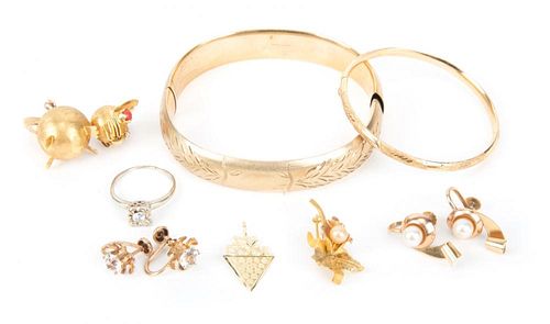 Two Bracelets and A Selection of Gold Jewelry