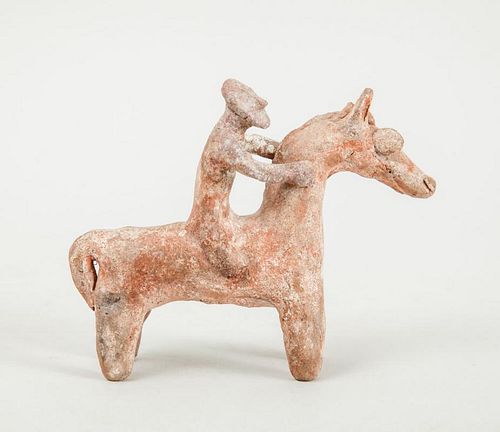 CYPRIOT PAINTED TERRACOTTA EQUESTRIAN GROUP