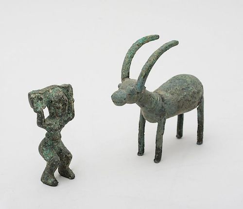 CENTRAL LURISTAN PATINATED METAL ANTELOPE