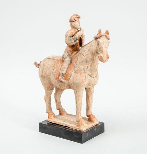 TANG STYLE UNGLAZED POTTERY EQUESTRIAN GROUP