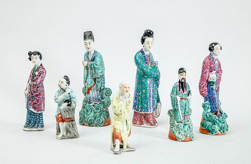 GROUP OF SEVEN CHINESE PORCELAIN FIGURES