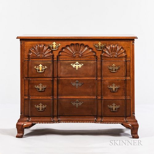 Federal-style Carved Mahogany Block-front Chest of Drawers