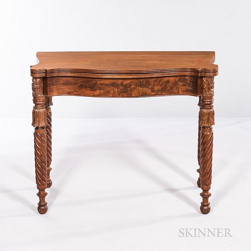 Federal-style Carved Mahogany Card Table