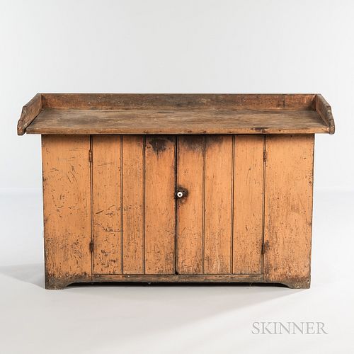 Country Salmon-painted Dry Sink