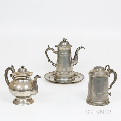 Four Pieces of English Pewter Tableware