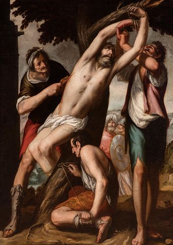 ANTONIO DEL CASTILLO Y SAAVEDRA (Cordoba, 1616 - 1668). 
"The Martyrdom of St. Bartholomew". 
Oil on canvas.