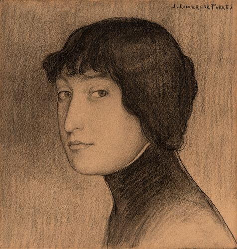 JULIO ROMERO DE TORRES (Córdoba, 1874 - 1930) 
"Female portrait", 1900-1905. 
Pencil and charcoal on paper.