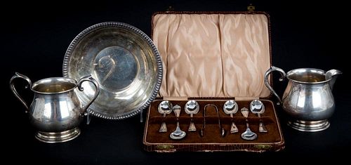 English & American sterling silver table items