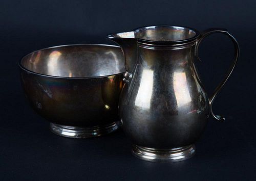 English silver cream pitcher & sugar bowl