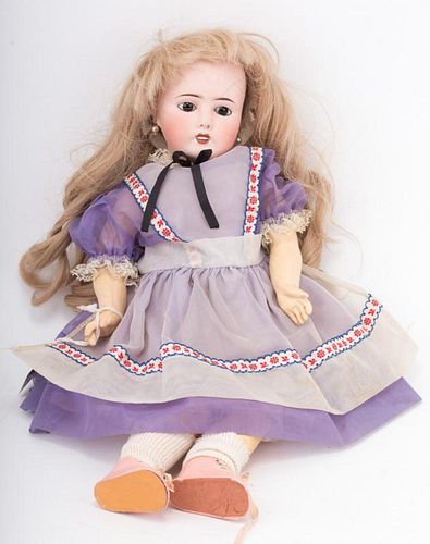 Limoges painted bisque and composition doll