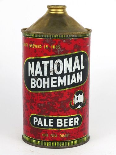 1947 National Bohemian Pale Beer 32oz Quart Cone Top 215-05, Baltimore, Maryland