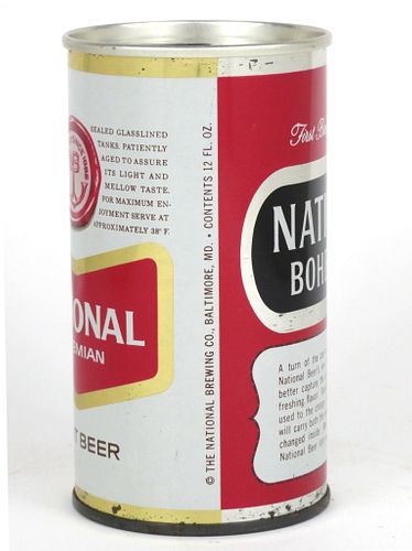 1964 National Bohemian Lager Beer 12oz T96-31, Transition Label Zip Top, Baltimore, Maryland