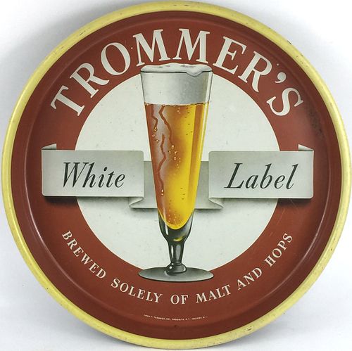 1947 Trommer's White Label Beer 13 inch tray, Brooklyn, New York