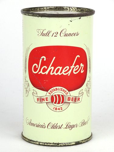 1957 Schaefer Fine Beer 12oz 127-34, Flat Top, Brooklyn, New York