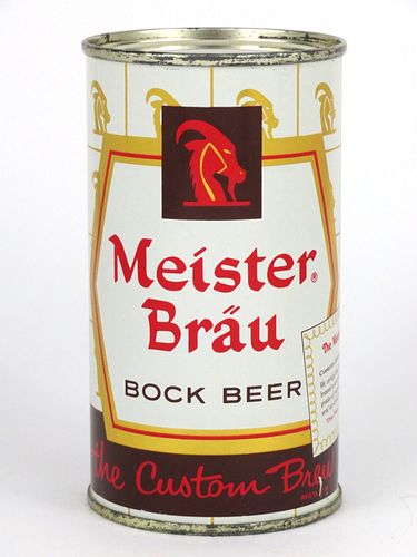 1958 Meister Brau Bock Beer 12oz 99-03, Flat Top, Chicago, Illinois