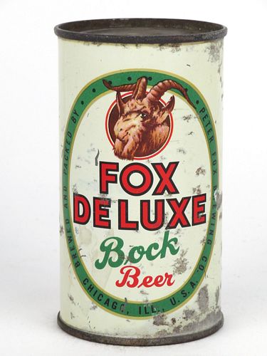 1950 Fox DeLuxe Bock Beer 12oz 65-09, Flat Top, Chicago, Illinois