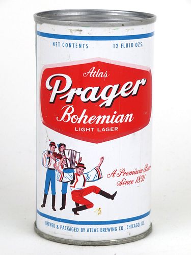 1957 Atlas Prager Beer 12oz 32-27.1, Flat Top, Chicago, Illinois