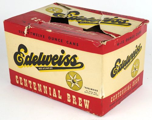1953 Edelweiss Beer six pack box 12oz, Flat Top, Chicago, Illinois