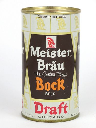 1967 Meister Brau Bock 12oz 99-08, Flat Top, Chicago, Illinois