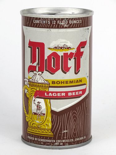 1966 Dorf Bohemian Lager Beer 12oz T59-06f, Fan Tab, Chicago, Illinois