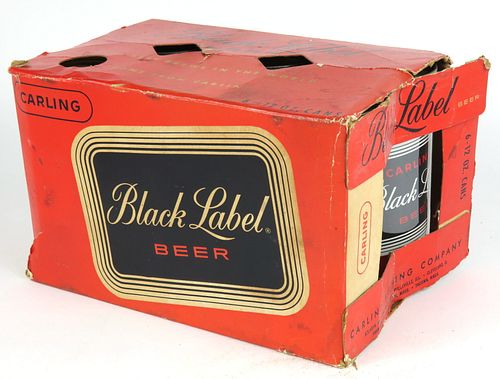 1972 Carling Black Label Beer Six Pack 12oz With 38-15 Flat Top Cans, Cleveland, Ohio