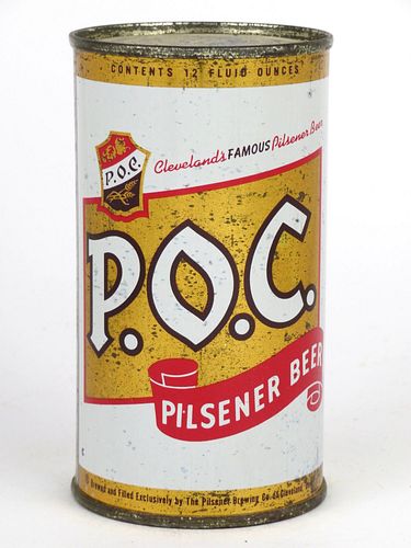 1959 P.O.C. Pilsener Beer 12oz 116-12, Flat Top, Cleveland, Ohio